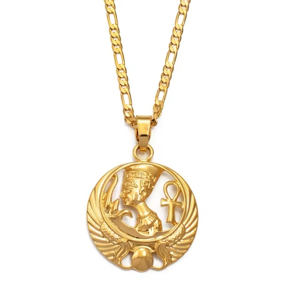 Ankh with wings Gold Pendant Necklace